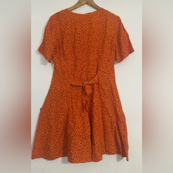 Vintage Y2K Orange Cottagecore Scoop Neck Coquette Mini Romper - Picture 10 of 13